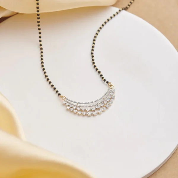 Stunning Minimal Diamond Mangalsutra in Yellow and White Gold